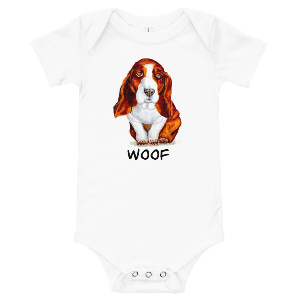 Basset Hound Puppy Baby Short Sleeve One Piece Baby One-Pieces Indie Darling Design
