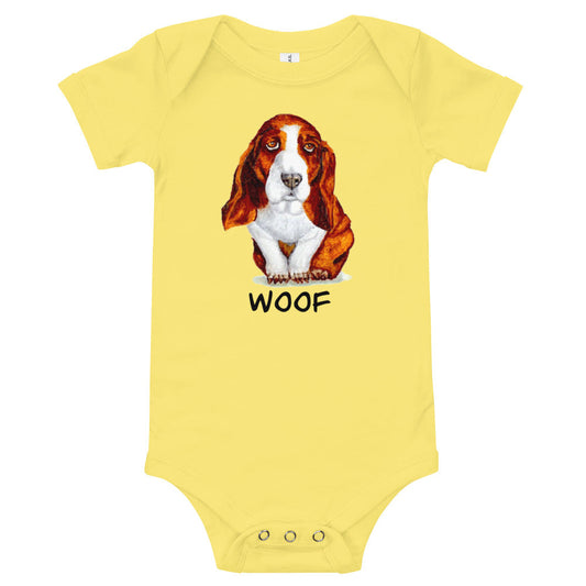 Basset Hound Puppy Baby Short Sleeve One Piece Baby One-Pieces Indie Darling Design