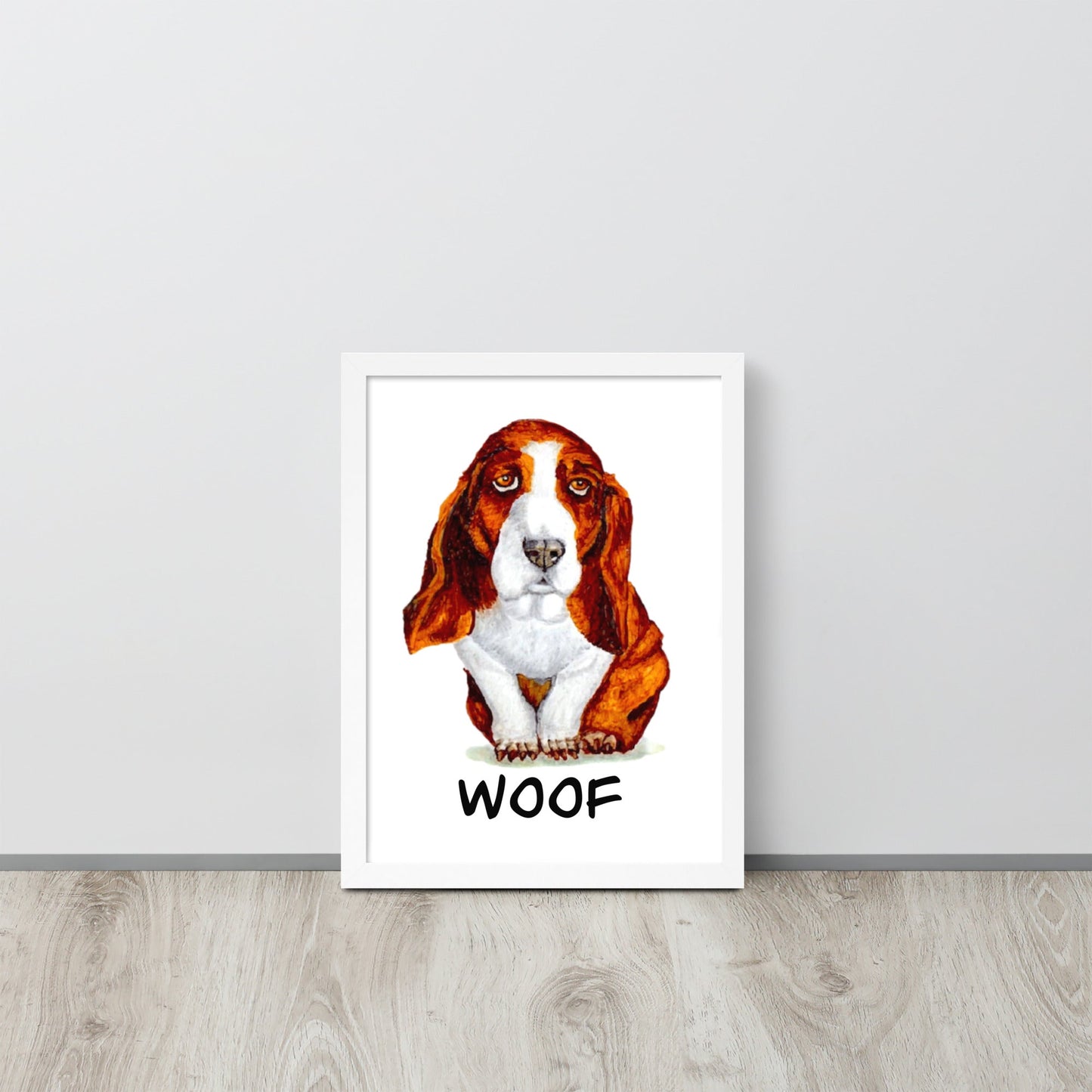 Basset Hound Puppy Framed Poster Posters, Prints, & Visual Artwork Indie Darling Design