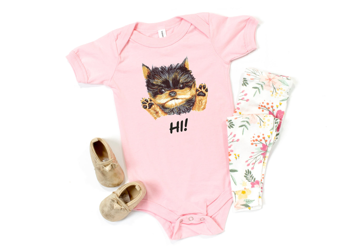 Corgie Puppy Baby Short Sleeve One Piece Baby One-Pieces Indie Darling Design