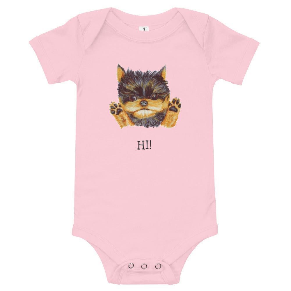 Corgie Puppy Baby Short Sleeve One Piece Baby One-Pieces Indie Darling Design Pink 3-6m