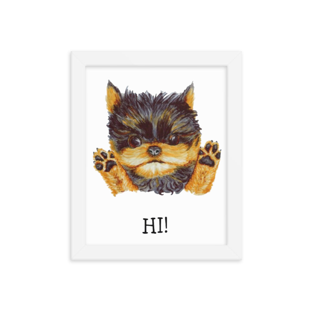 Corgie Puppy Framed Poster Posters, Prints, & Visual Artwork Indie Darling Design