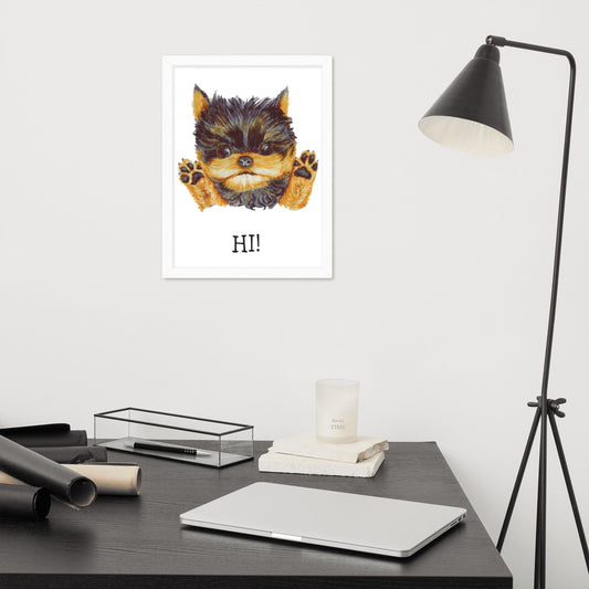 Corgie Puppy Framed Poster Posters, Prints, & Visual Artwork Indie Darling Design