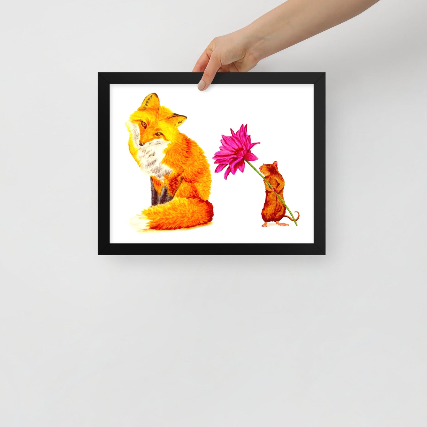 Fox and Mouse Framed Poster Print Artwork Indie Darling Design
