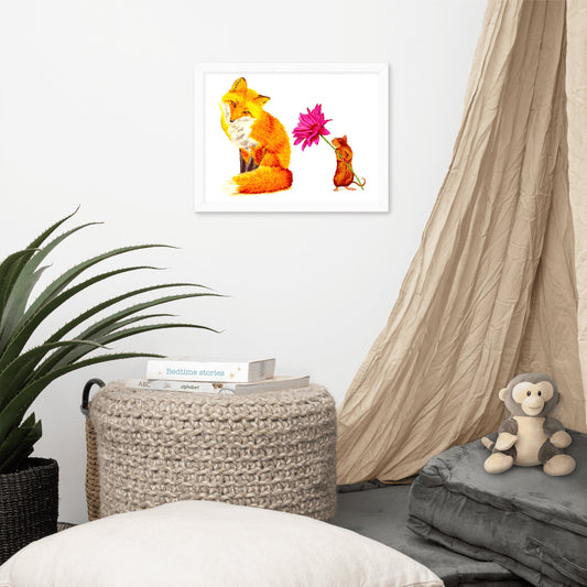 Fox and Mouse Framed Poster Print Artwork Indie Darling Design