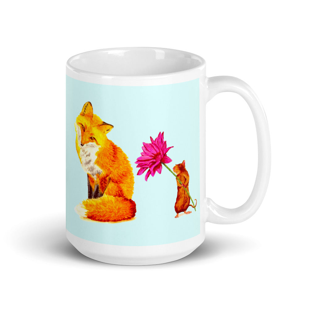 Fox and Mouse Glossy Mug Mugs Indie Darling Design