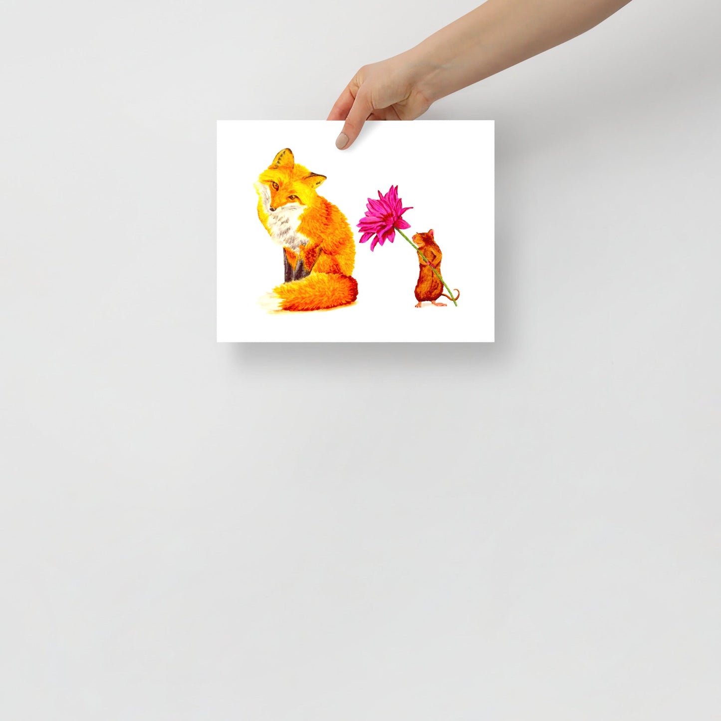 Fox and Mouse Illustrated Poster Print without Frame Posters, Prints, & Visual Artwork Indie Darling Design
