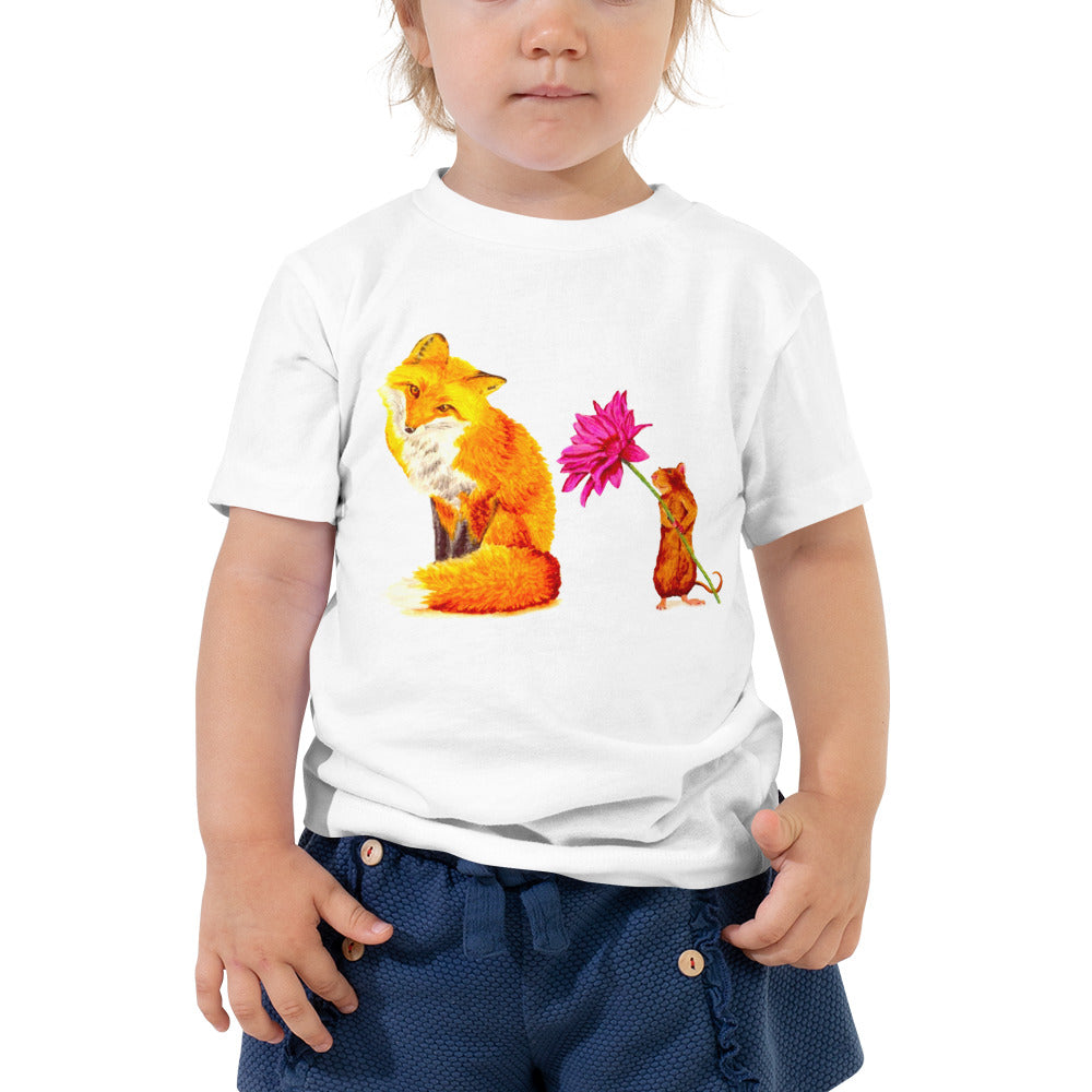 Fox and Mouse Toddler Short Sleeve Tee T-shirt Indie Darling Design