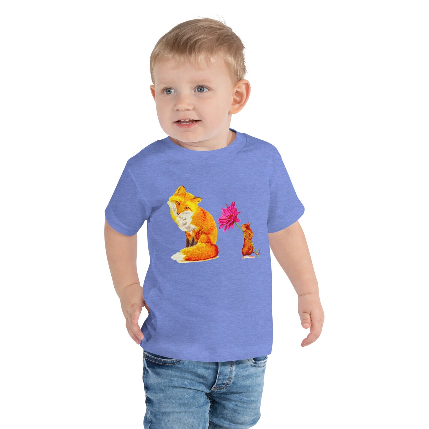 Fox and Mouse Toddler Short Sleeve Tee T-shirt Indie Darling Design