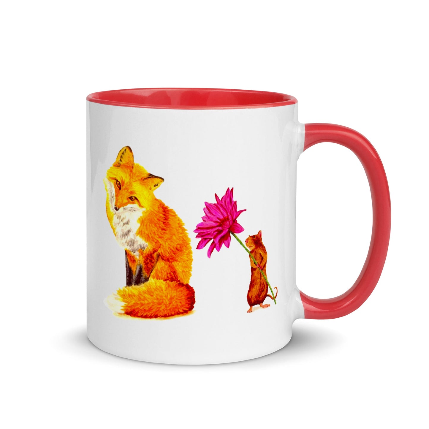 Fox and Mouse Two-Tone Mug Mugs Indie Darling Design