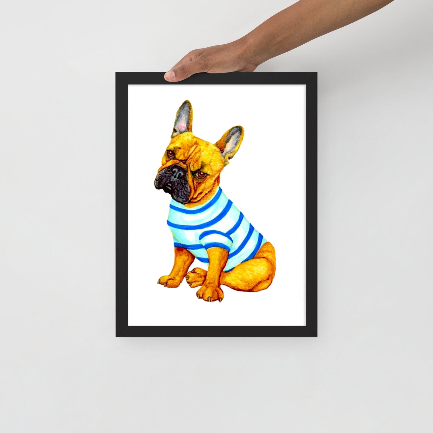 French Bulldog Framed Poster Posters, Prints, & Visual Artwork Indie Darling Design Black 12″×16″