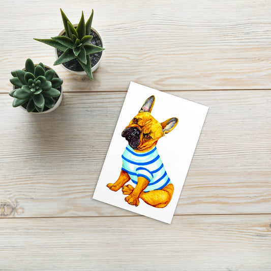 French Bulldog Illustrated Flat Card Greeting & Note Cards Indie Darling Design