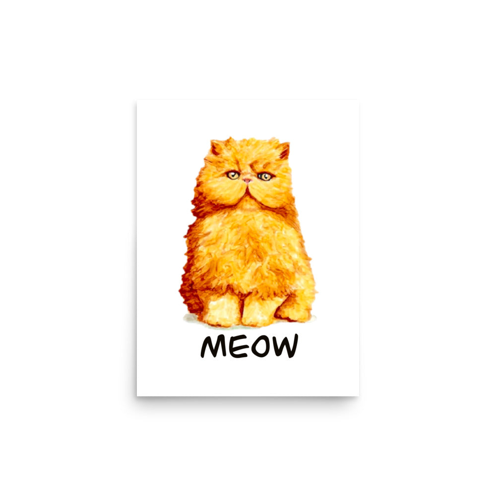 Orange Persian Cat Poster Print without Frame Posters, Prints, & Visual Artwork Indie Darling Design
