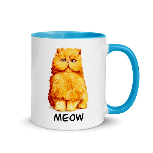 Orange Persian Cat Two-Tone Mug Mugs Indie Darling Design