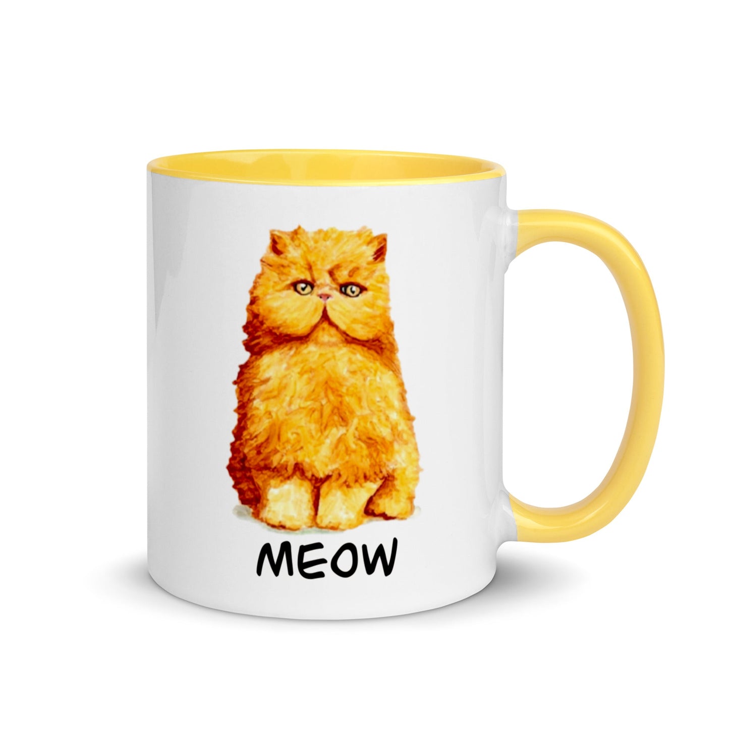 Orange Persian Cat Two-Tone Mug Mugs Indie Darling Design