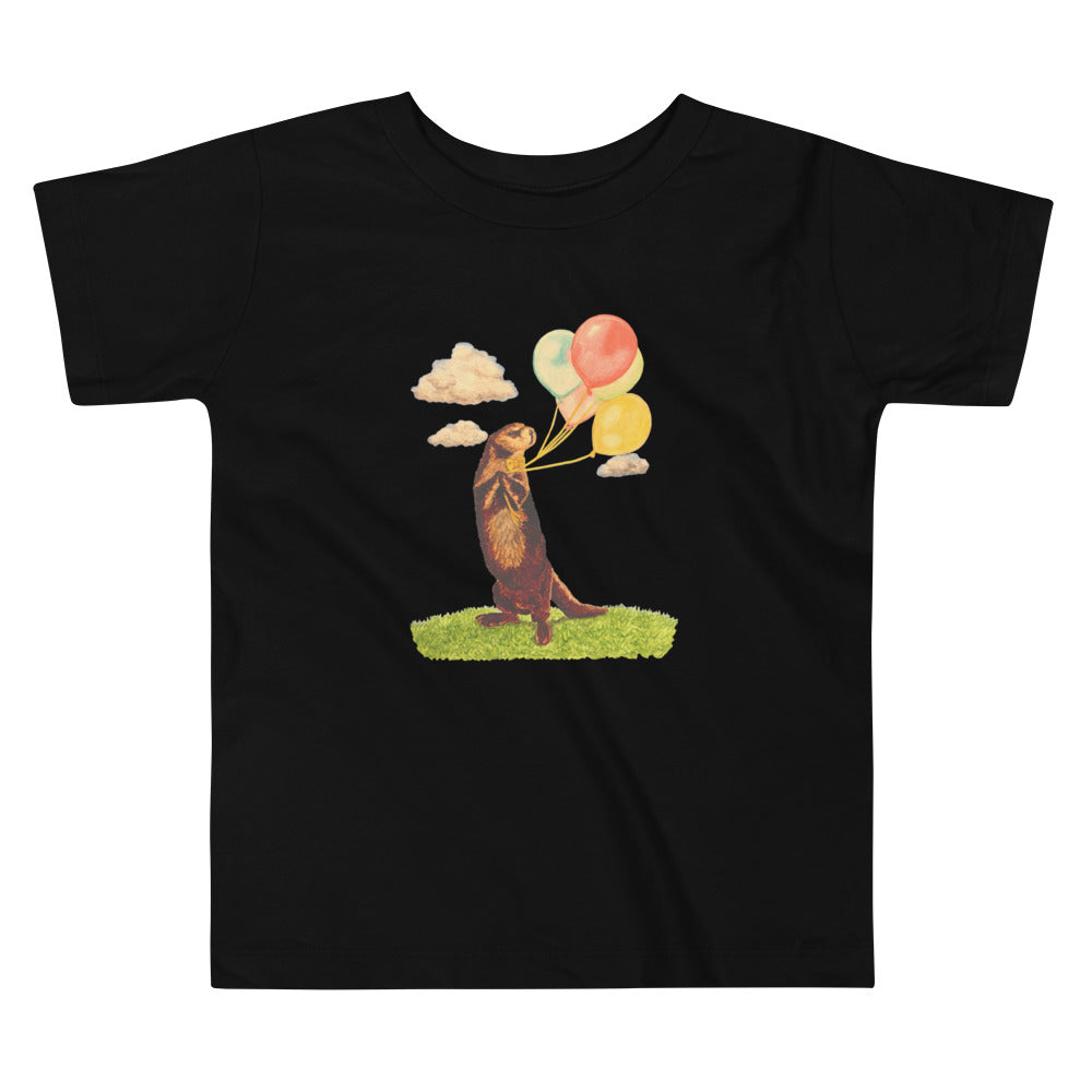 Otter and Balloons Toddler Short Sleeve Tee Baby & Toddler Tops Indie Darling Design
