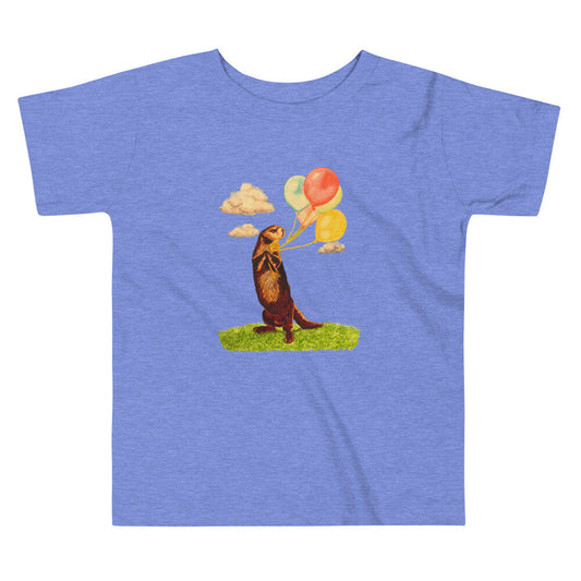 Otter and Balloons Toddler Short Sleeve Tee Baby & Toddler Tops Indie Darling Design