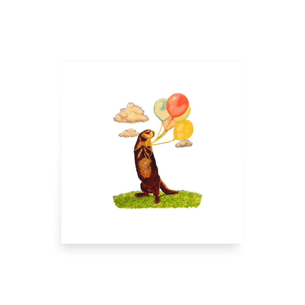 Otter and Balloons Two-Toned Mug Mugs Indie Darling Design