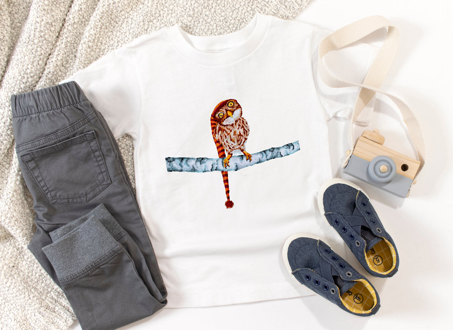 Owl in Stocking Cap Baby Jersey Short Sleeve Tee T-shirt Indie Darling Design