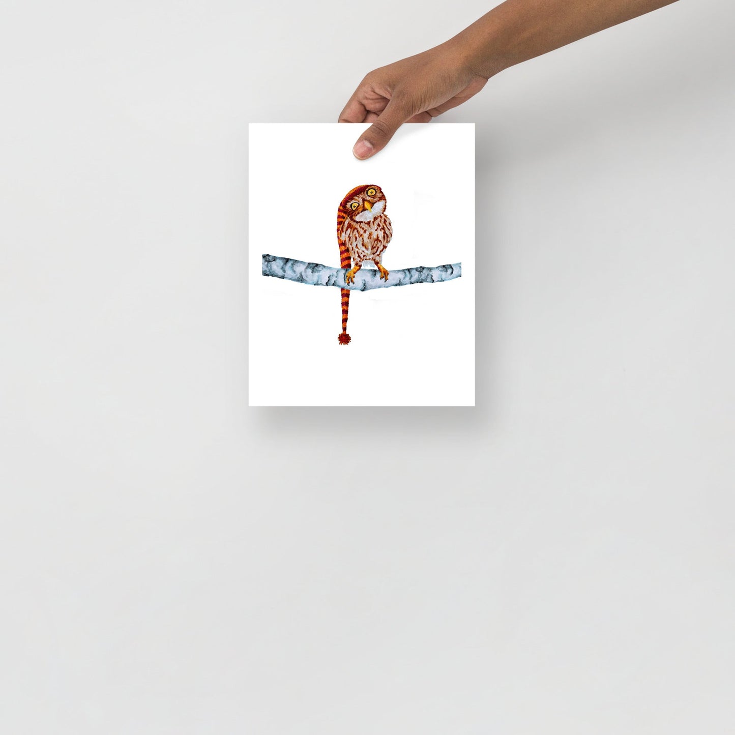 Owl in Stocking Cap Poster Print without Frame Posters, Prints, & Visual Artwork Indie Darling Design
