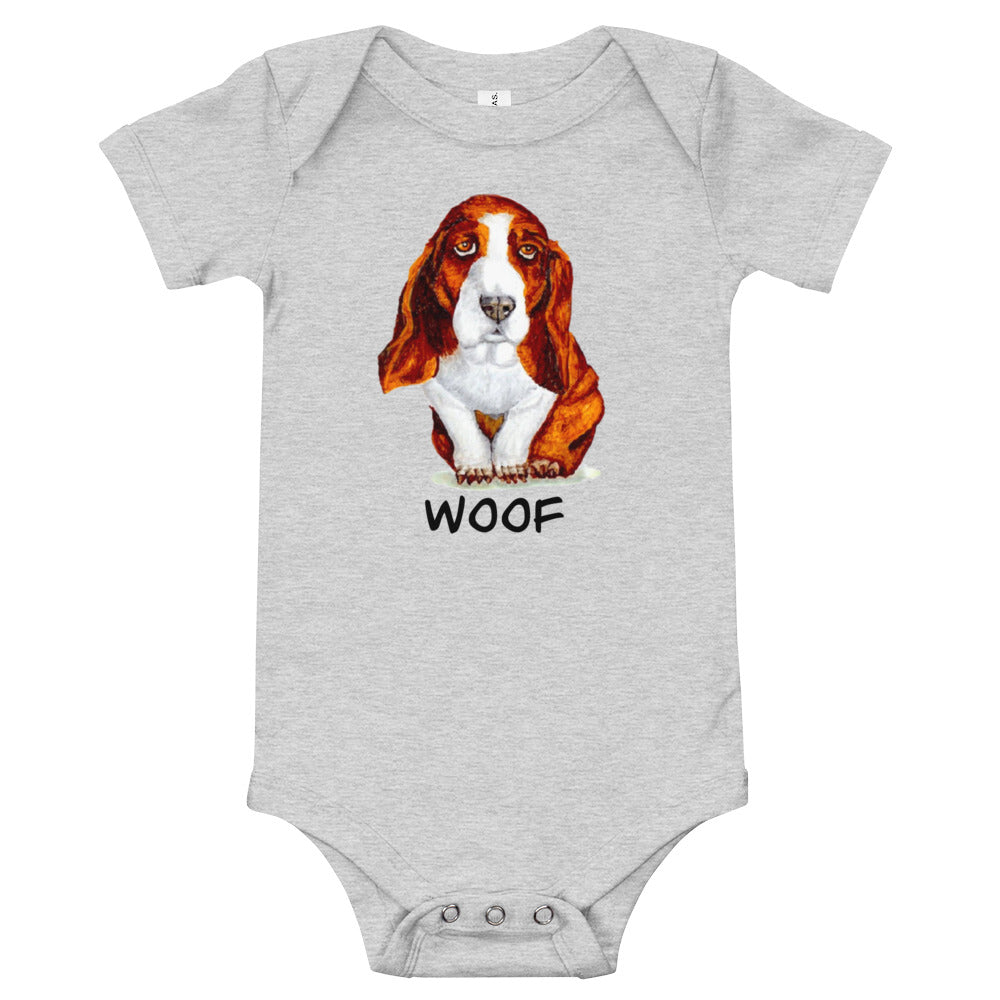 Basset Hound Puppy Baby Short Sleeve One Piece Baby One-Pieces Indie Darling Design 