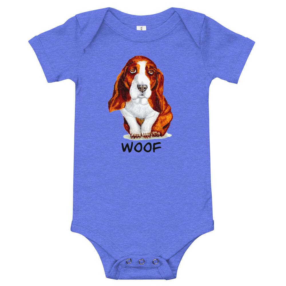 Basset Hound Puppy Baby Short Sleeve One Piece Baby One-Pieces Indie Darling Design 