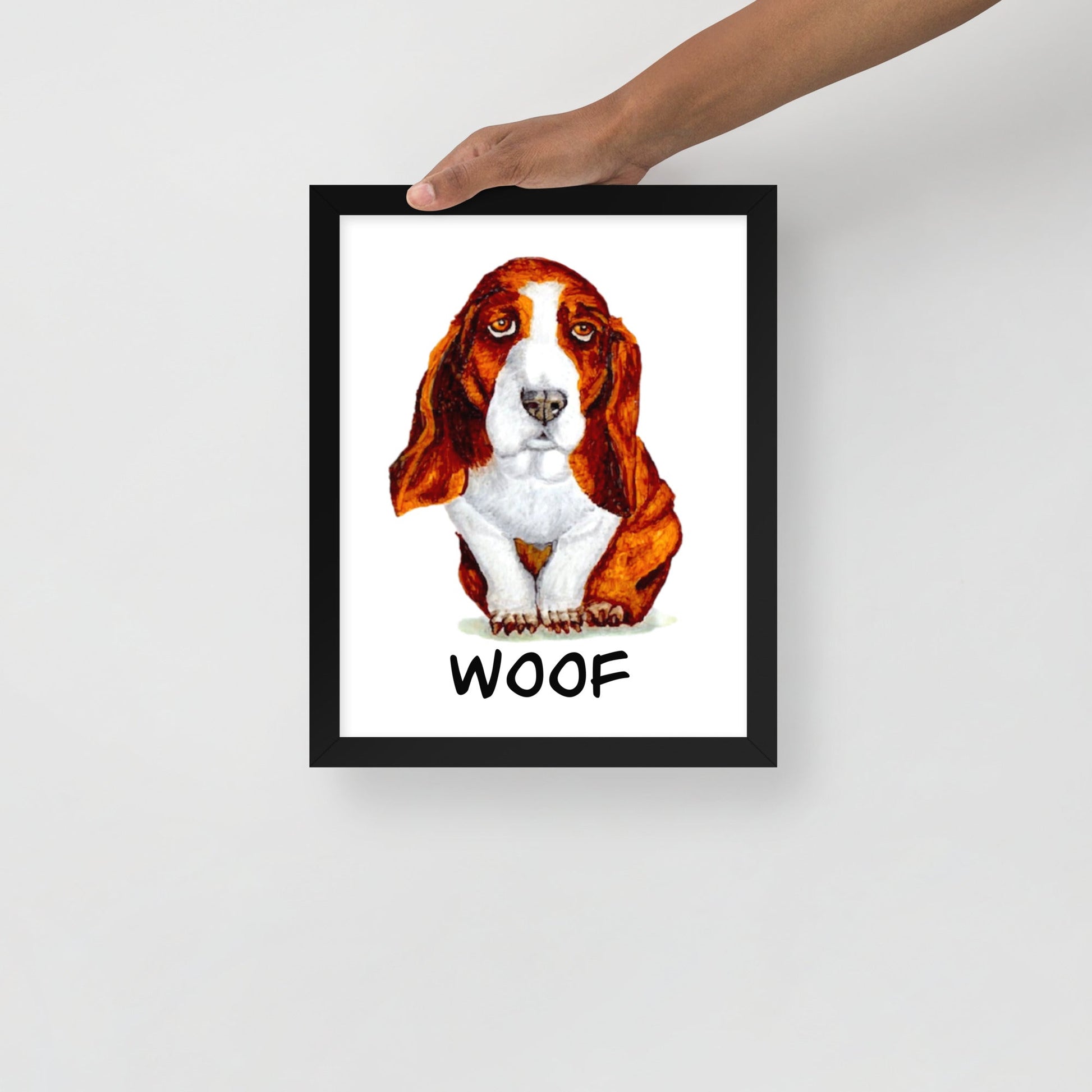 Basset Hound Puppy Framed Poster Posters, Prints, & Visual Artwork Indie Darling Design 