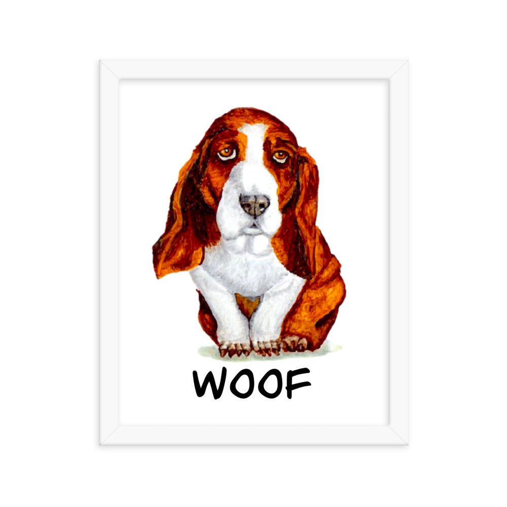 Basset Hound Puppy Framed Poster Posters, Prints, & Visual Artwork Indie Darling Design 