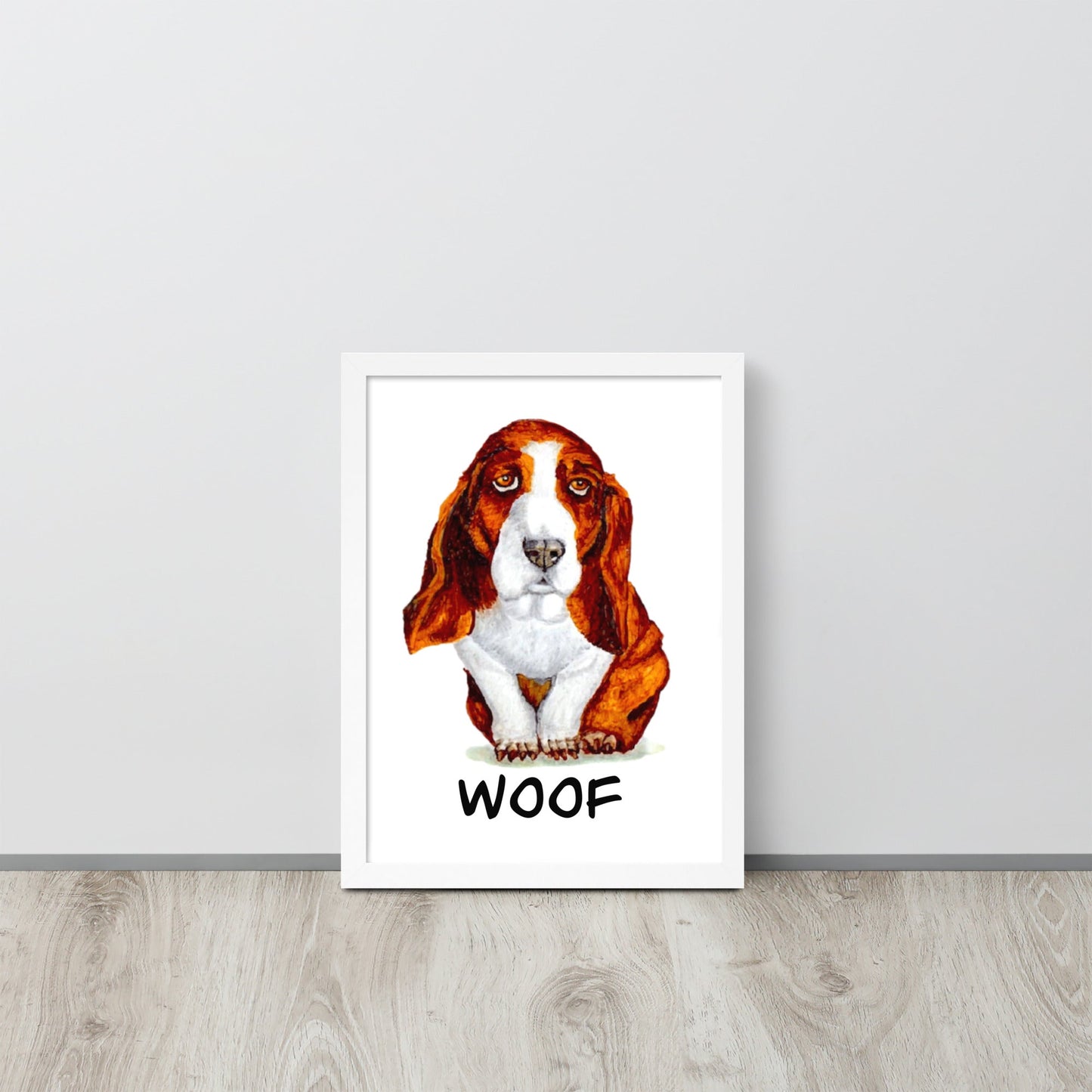 Basset Hound Puppy Framed Poster Posters, Prints, & Visual Artwork Indie Darling Design 