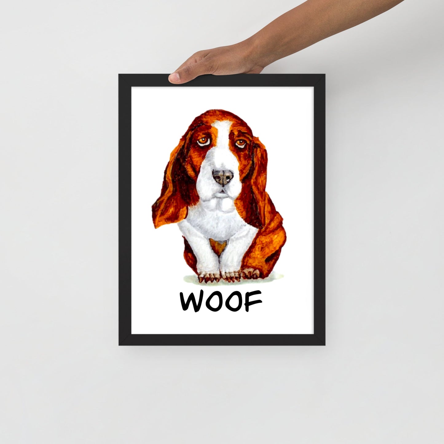 Basset Hound Puppy Framed Poster Posters, Prints, & Visual Artwork Indie Darling Design 