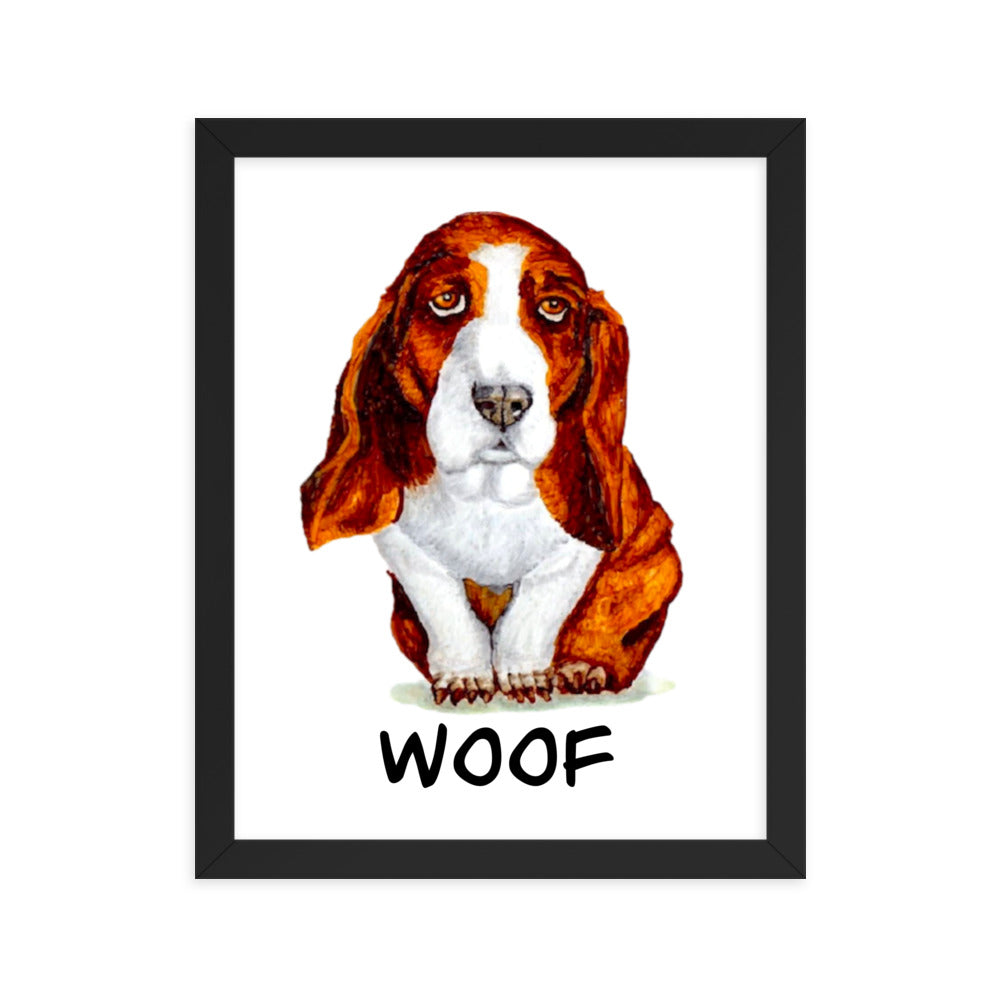 Basset Hound Puppy Framed Poster Posters, Prints, & Visual Artwork Indie Darling Design 