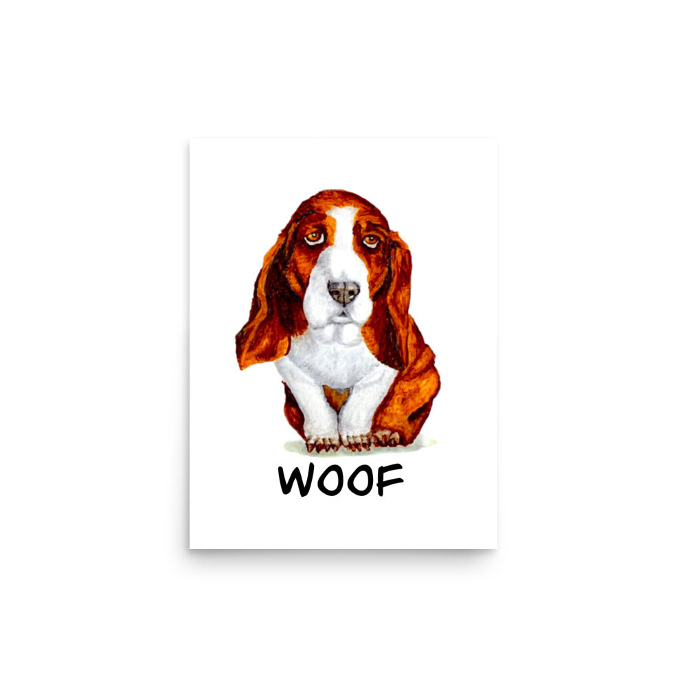 Basset Hound Puppy Poster Print without Frame Artwork Indie Darling Design 