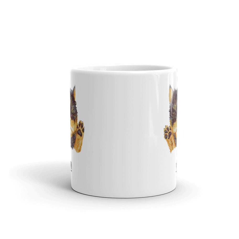 Corgie Puppy on White Glossy Mug Mugs Indie Darling Design 