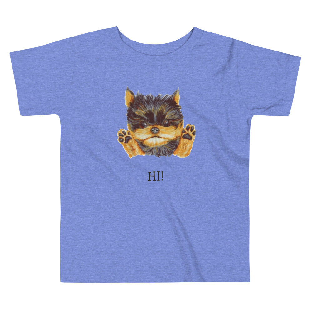 Corgie Puppy Toddler Short Sleeve Tee T-shirt Indie Darling Design Heather Columbia Blue 2T 