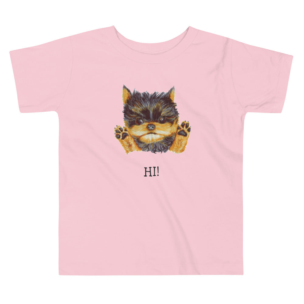 Corgie Puppy Toddler Short Sleeve Tee T-shirt Indie Darling Design Pink 2T 