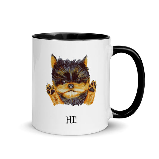 Corgie Puppy Two-Tone Mug Mugs Indie Darling Design Black 