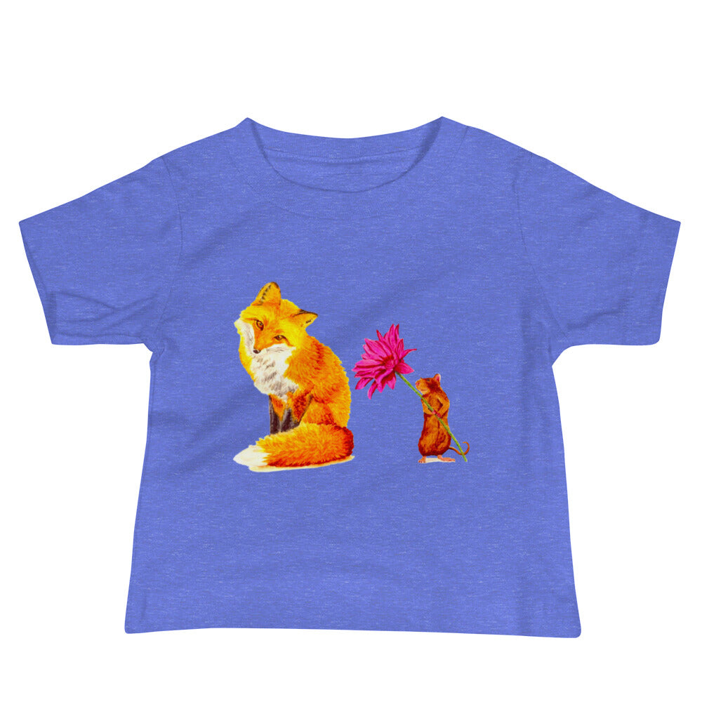 Fox and Mouse Baby Jersey Short Sleeve Tee T-shirt Indie Darling Design 