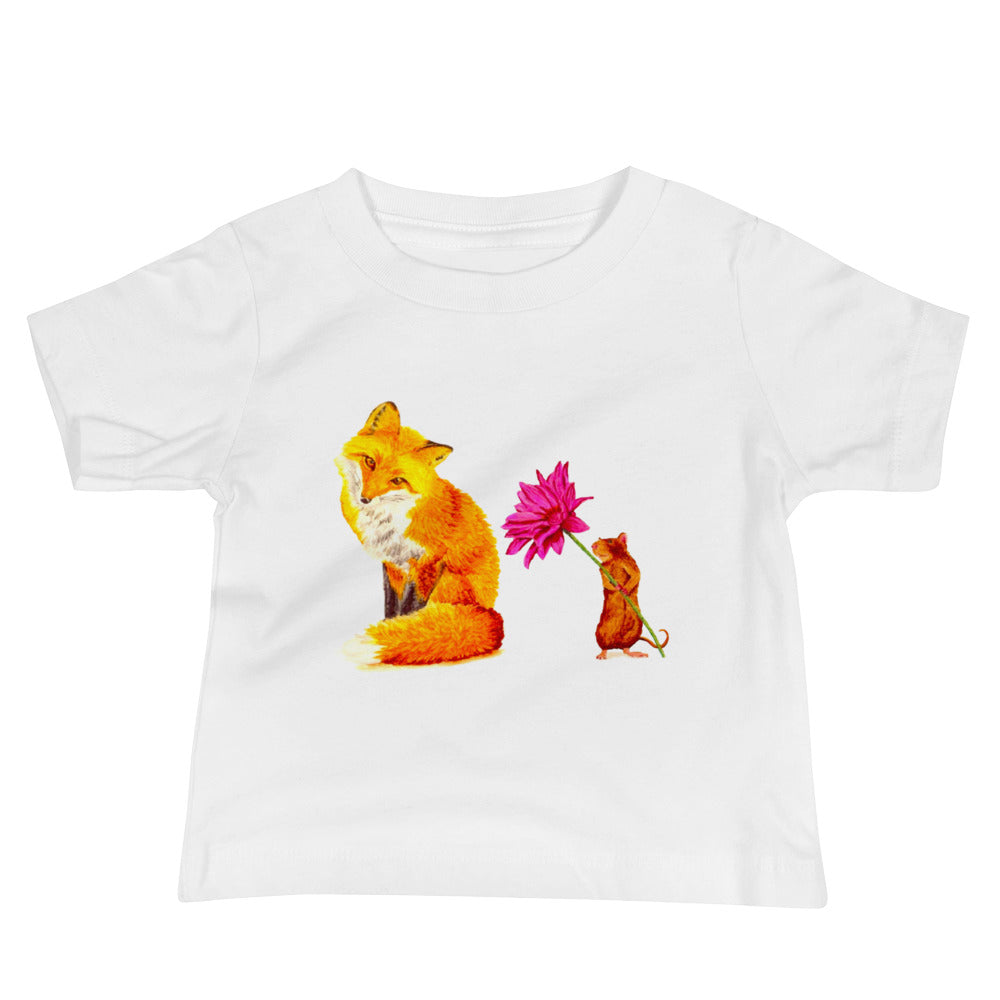 Fox and Mouse Baby Jersey Short Sleeve Tee T-shirt Indie Darling Design 