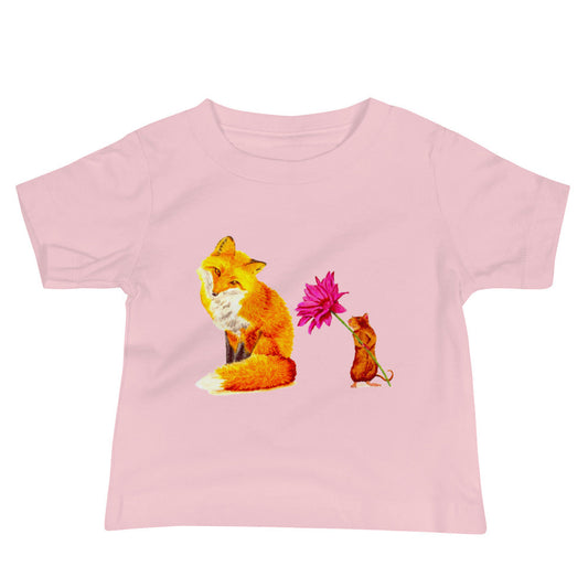 Fox and Mouse Baby Jersey Short Sleeve Tee T-shirt Indie Darling Design 