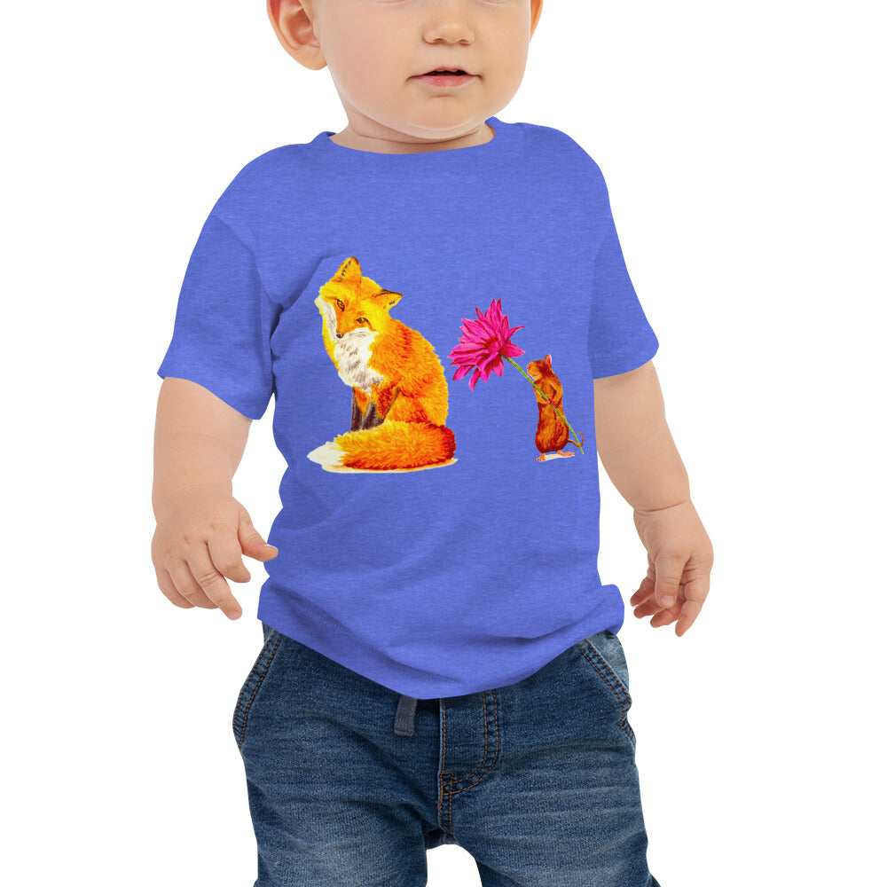 Fox and Mouse Baby Jersey Short Sleeve Tee T-shirt Indie Darling Design 