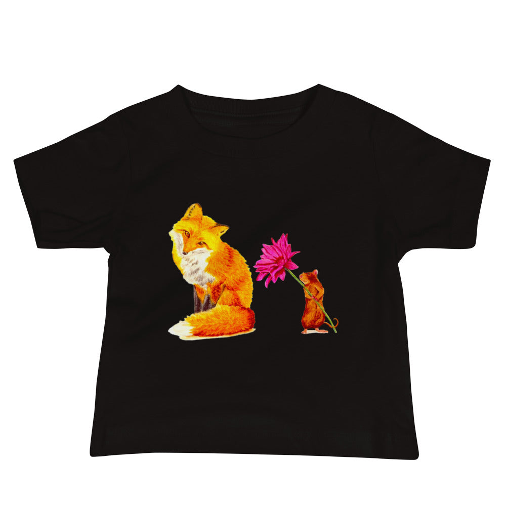 Fox and Mouse Baby Jersey Short Sleeve Tee T-shirt Indie Darling Design 