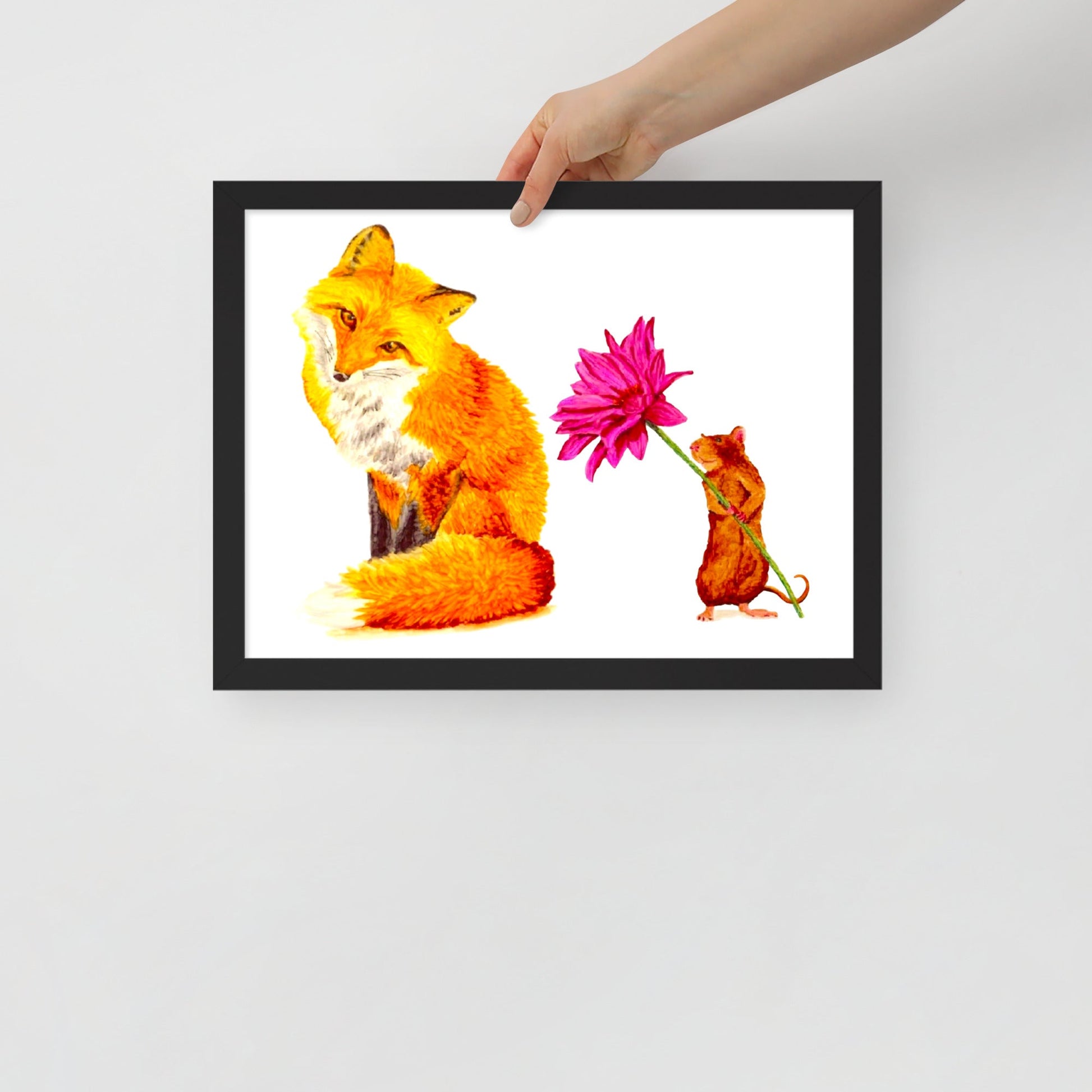 Fox and Mouse Framed Poster Print Artwork Indie Darling Design 