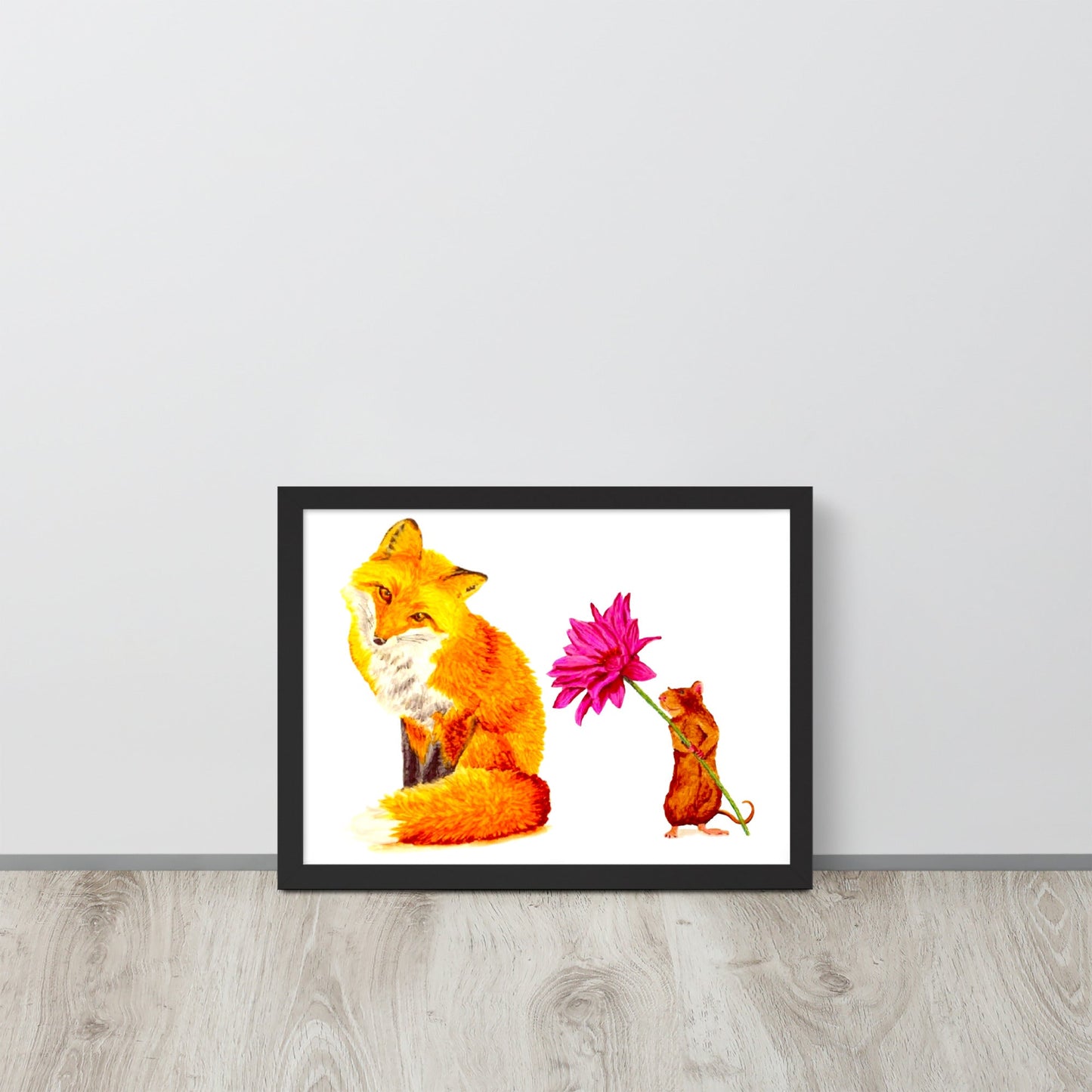 Fox and Mouse Framed Poster Print Artwork Indie Darling Design 