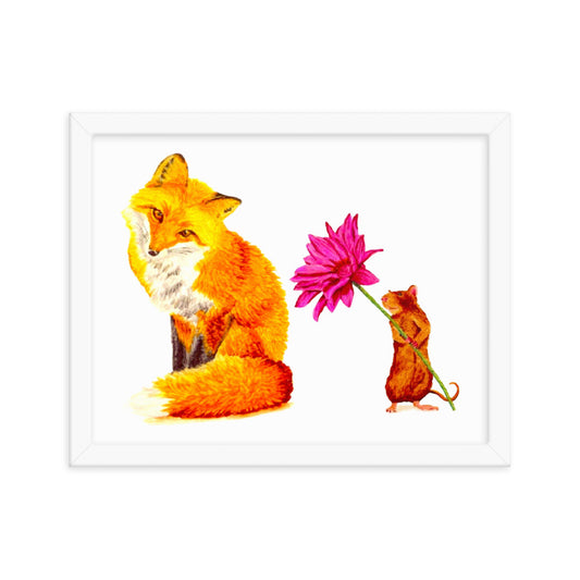 Fox and Mouse Framed Poster Print Artwork Indie Darling Design 