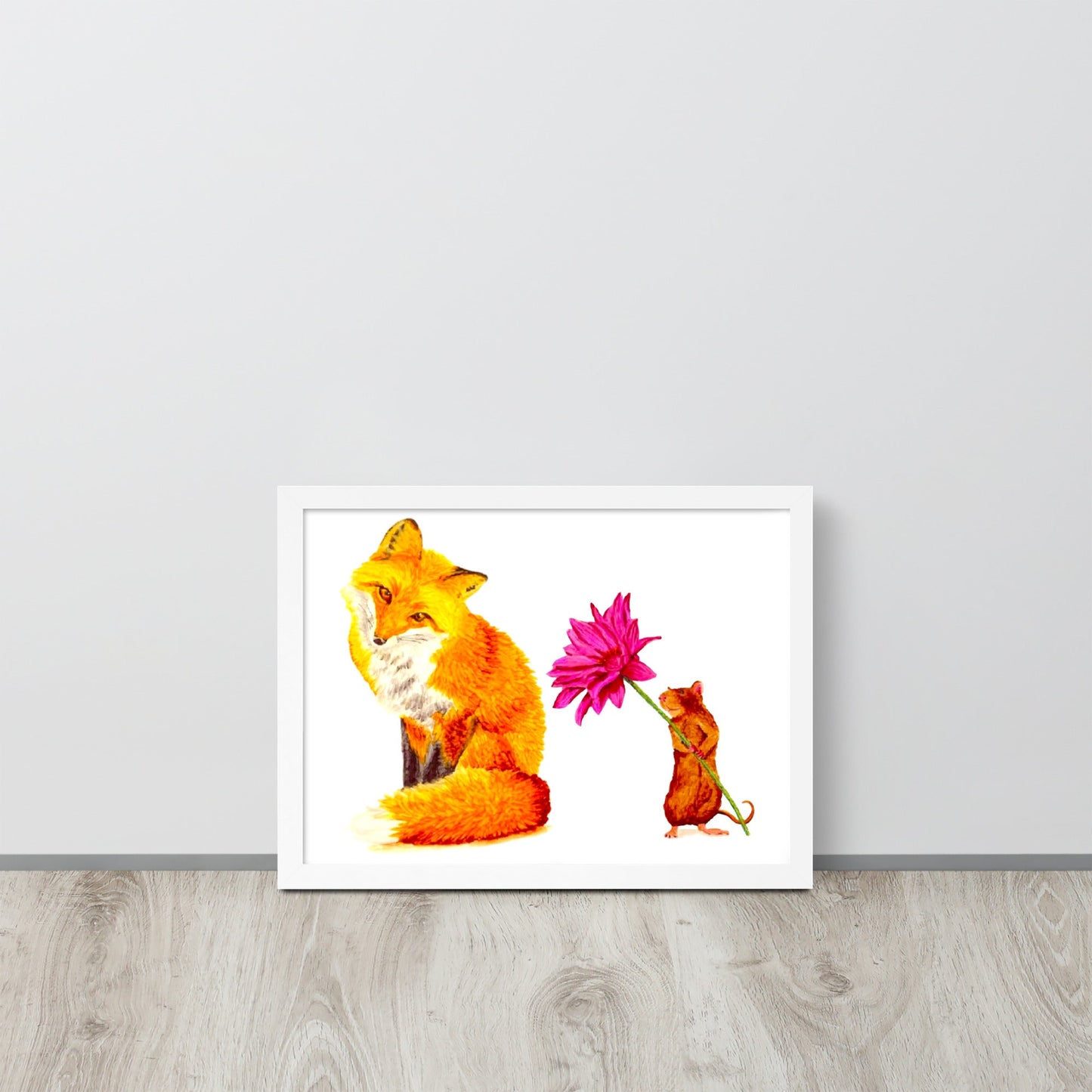 Fox and Mouse Framed Poster Print Artwork Indie Darling Design 