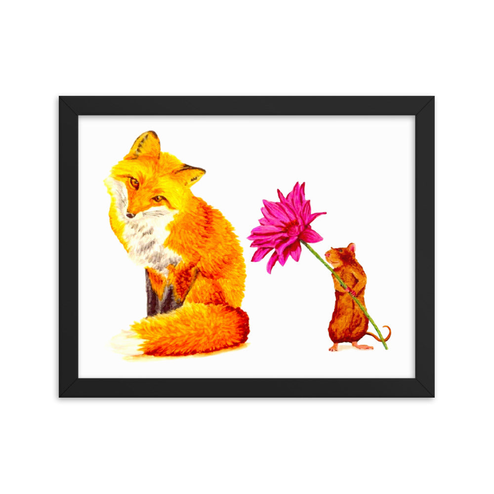 Fox and Mouse Framed Poster Print Artwork Indie Darling Design 