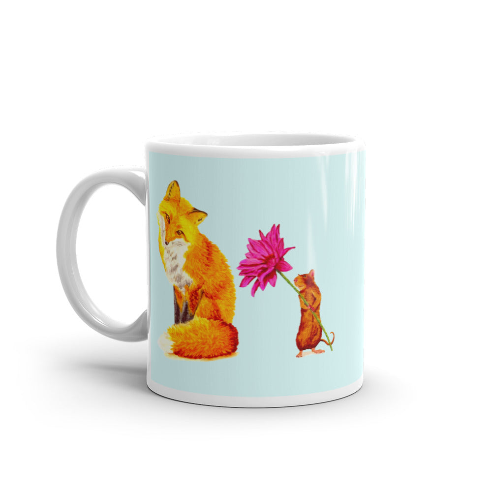 Fox and Mouse Glossy Mug Mugs Indie Darling Design 