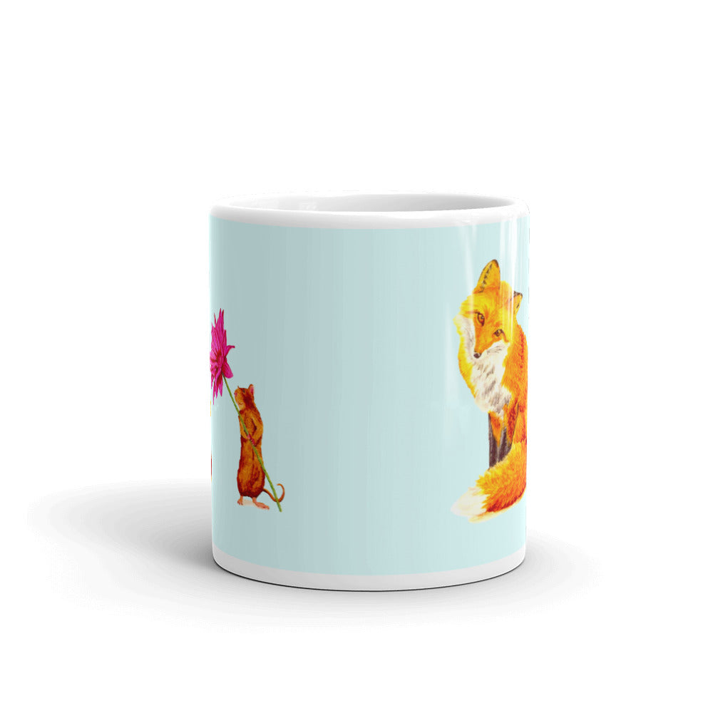 Fox and Mouse Glossy Mug Mugs Indie Darling Design 