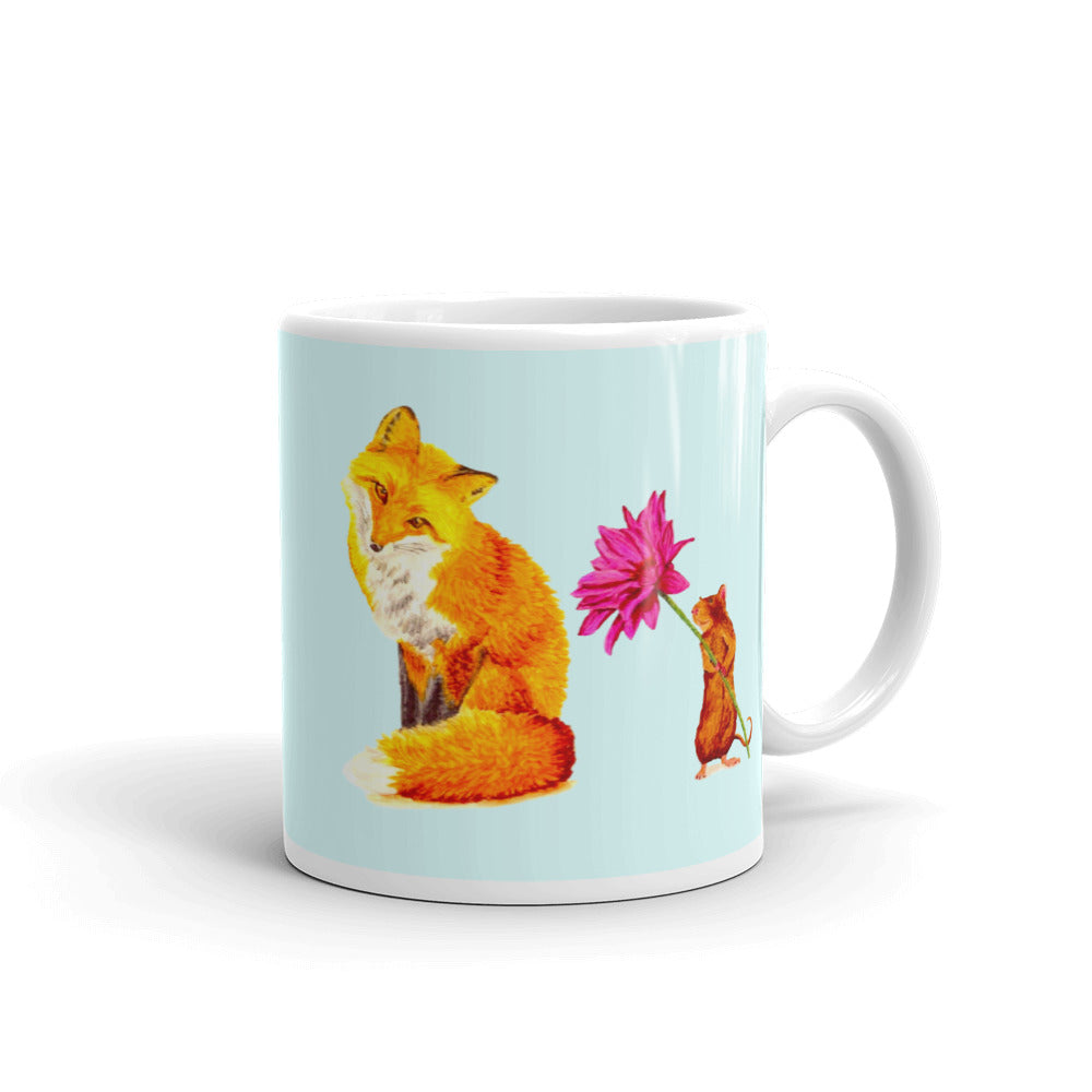 Fox and Mouse Glossy Mug Mugs Indie Darling Design 