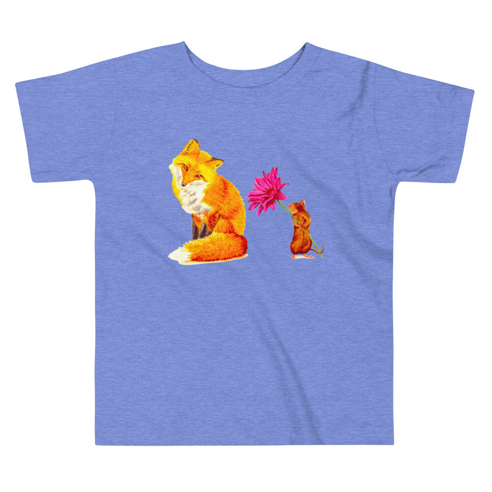 Fox and Mouse Toddler Short Sleeve Tee T-shirt Indie Darling Design 